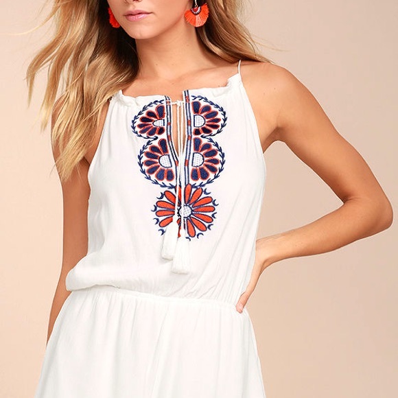 Barcelona Beauty Ivory Embroidered Romper - Picture 2 of 4